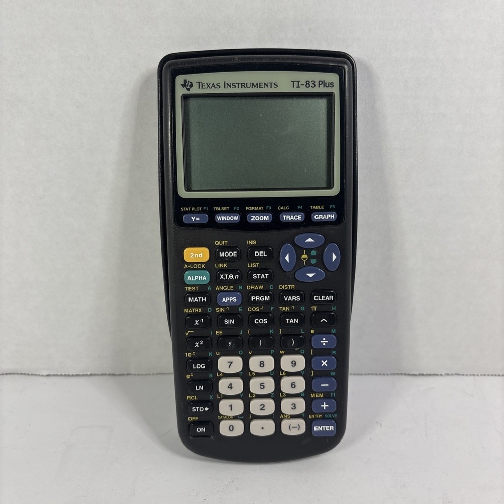 Texas Instruments TI-83 Plus Graphing Calculator Black w/ Cover For Parts Repair